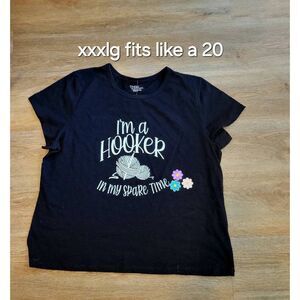 Plus size crochet cooker new black tshirt 18-20